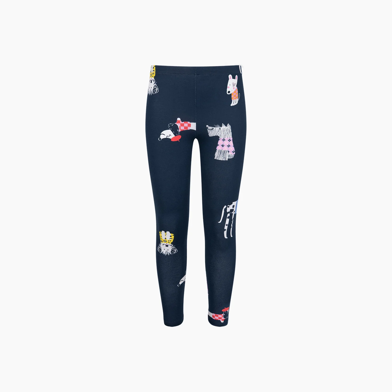 Legginsy dla dziewczynki, z pieskami, granatowe 3-8 lat