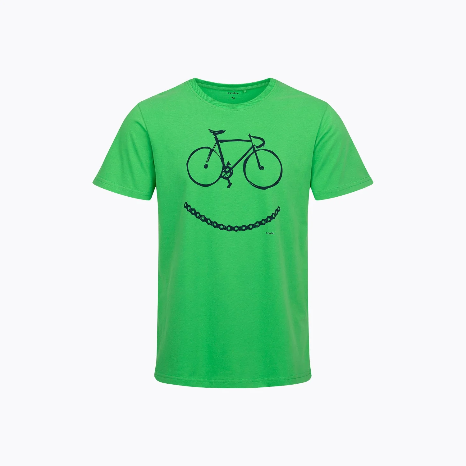 Męski T-shirt z krótkim rękawem zielony z rowerem