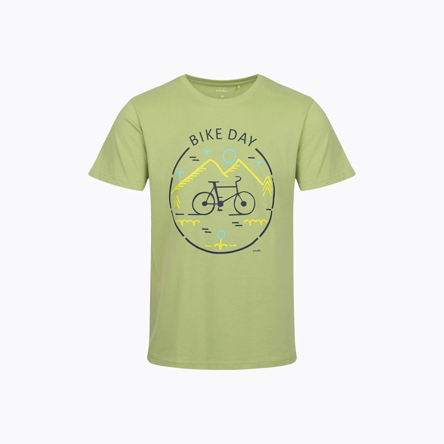 Męski T-shirt z krótkim rękawem seledynowy "bike day"
