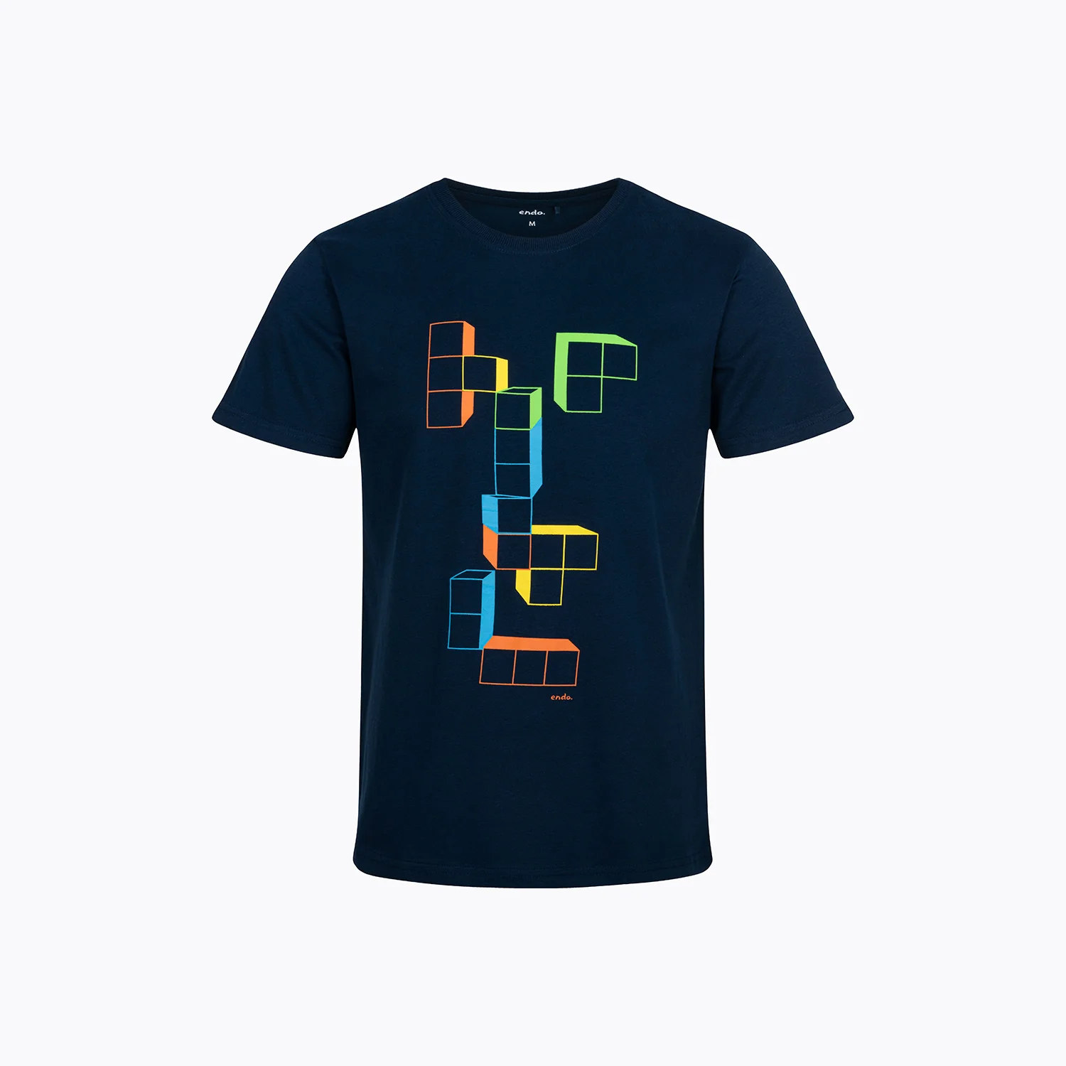 Męski t-shirt z krótkim rękawem, z motywem gry komputerowej, granatowy