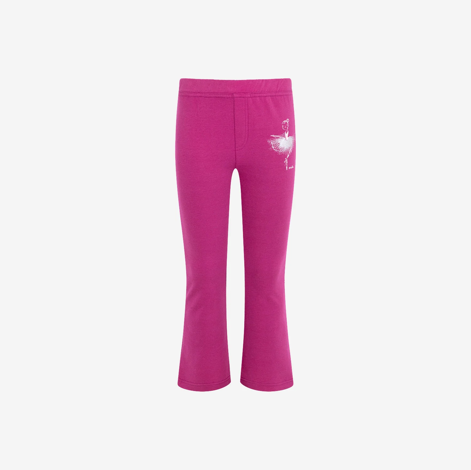 Legginsy flare dla dziewczynki, z baletnicą, różowe 3-8 lat