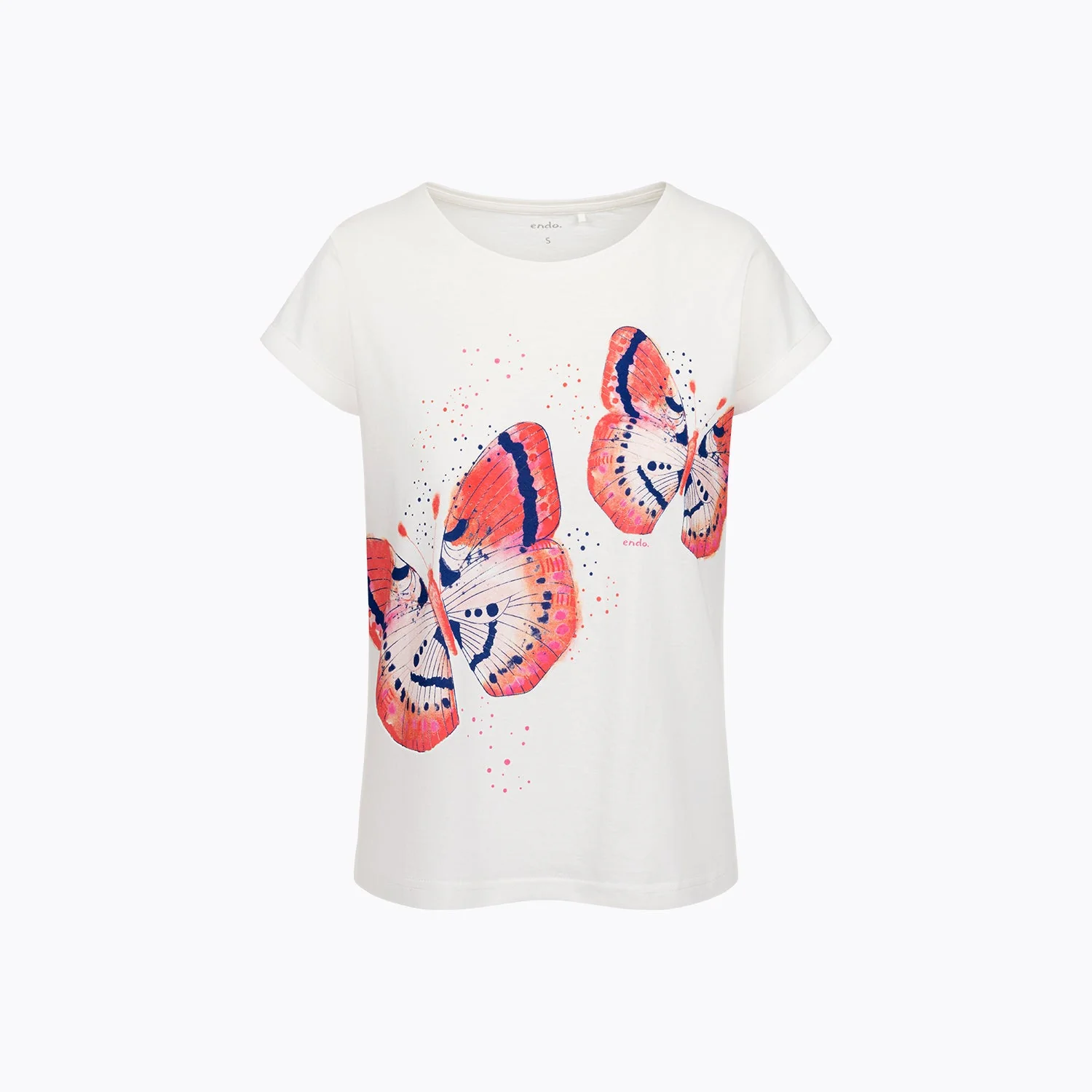 Damski T-shirt biały "motyle"