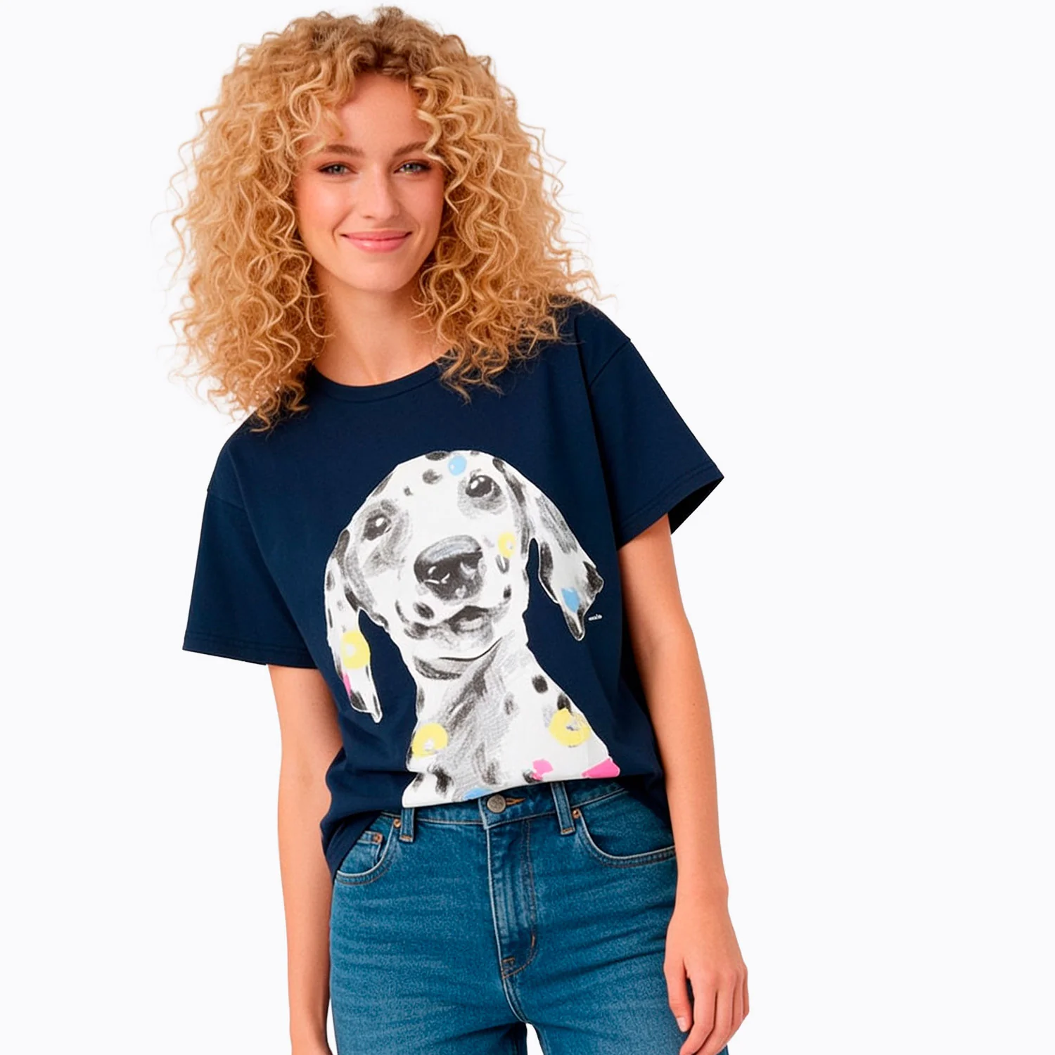 Damski T-shirt granatowy "dalmatyńczyk" - Image 2