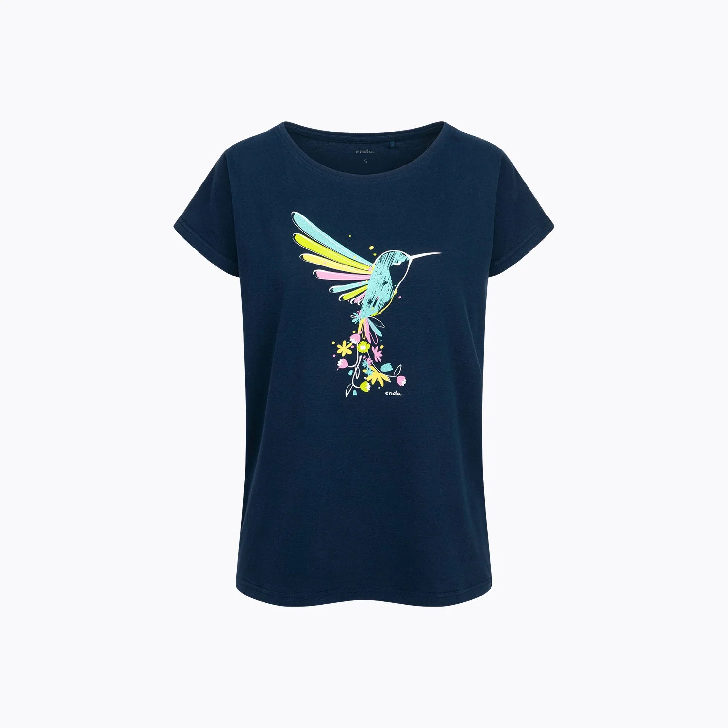 Damski T-shirt granatowy "koliber"