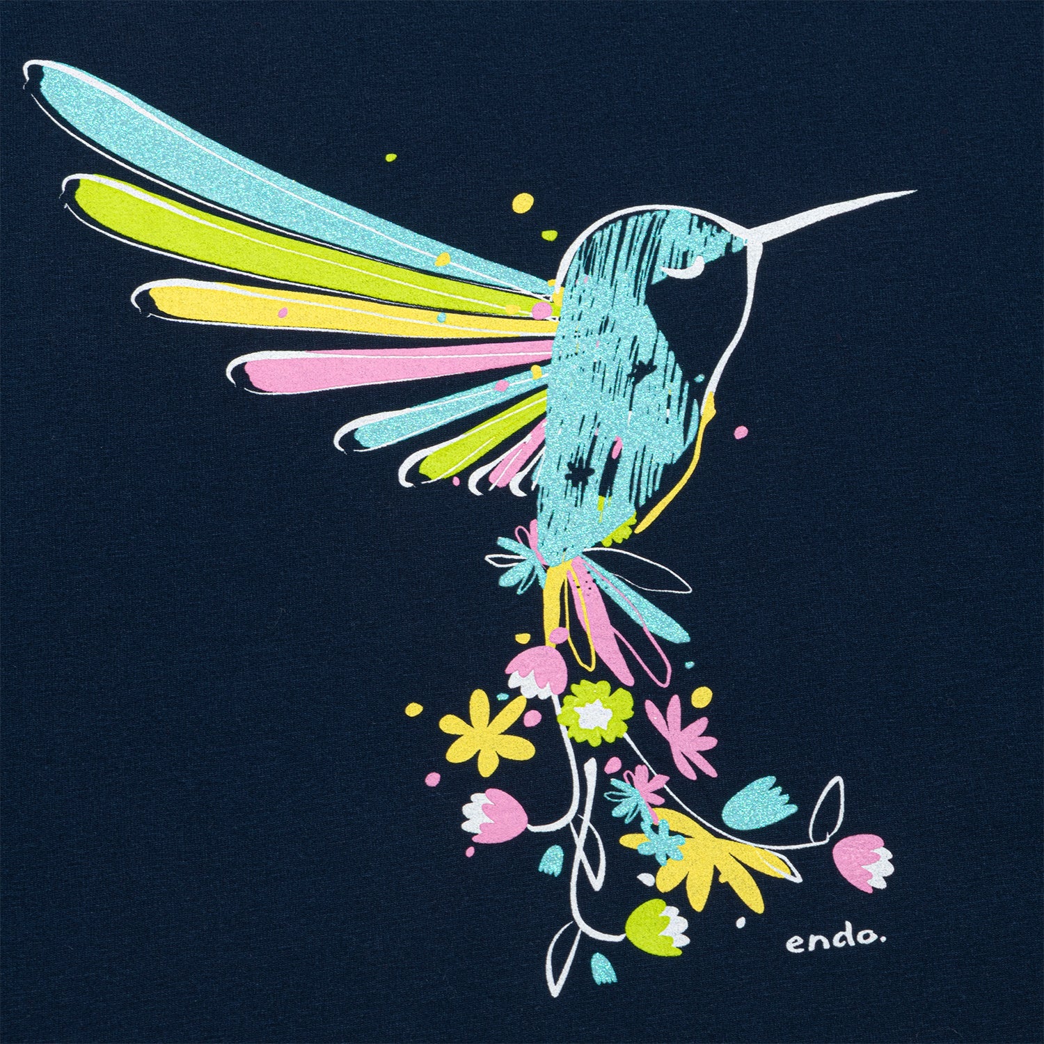 Damski T-shirt granatowy "koliber" - Image 2
