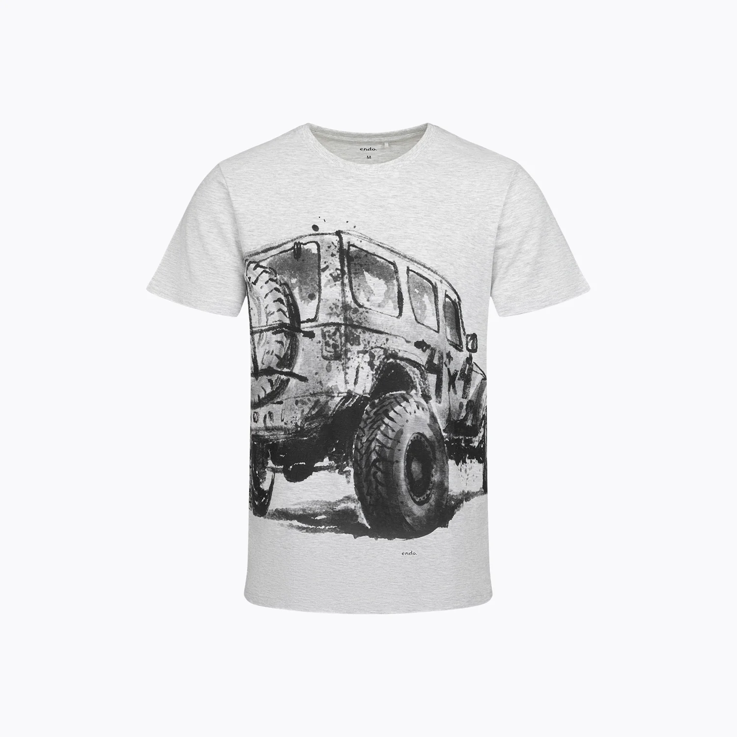 Męski T-shirt jasnoszary "4x4"