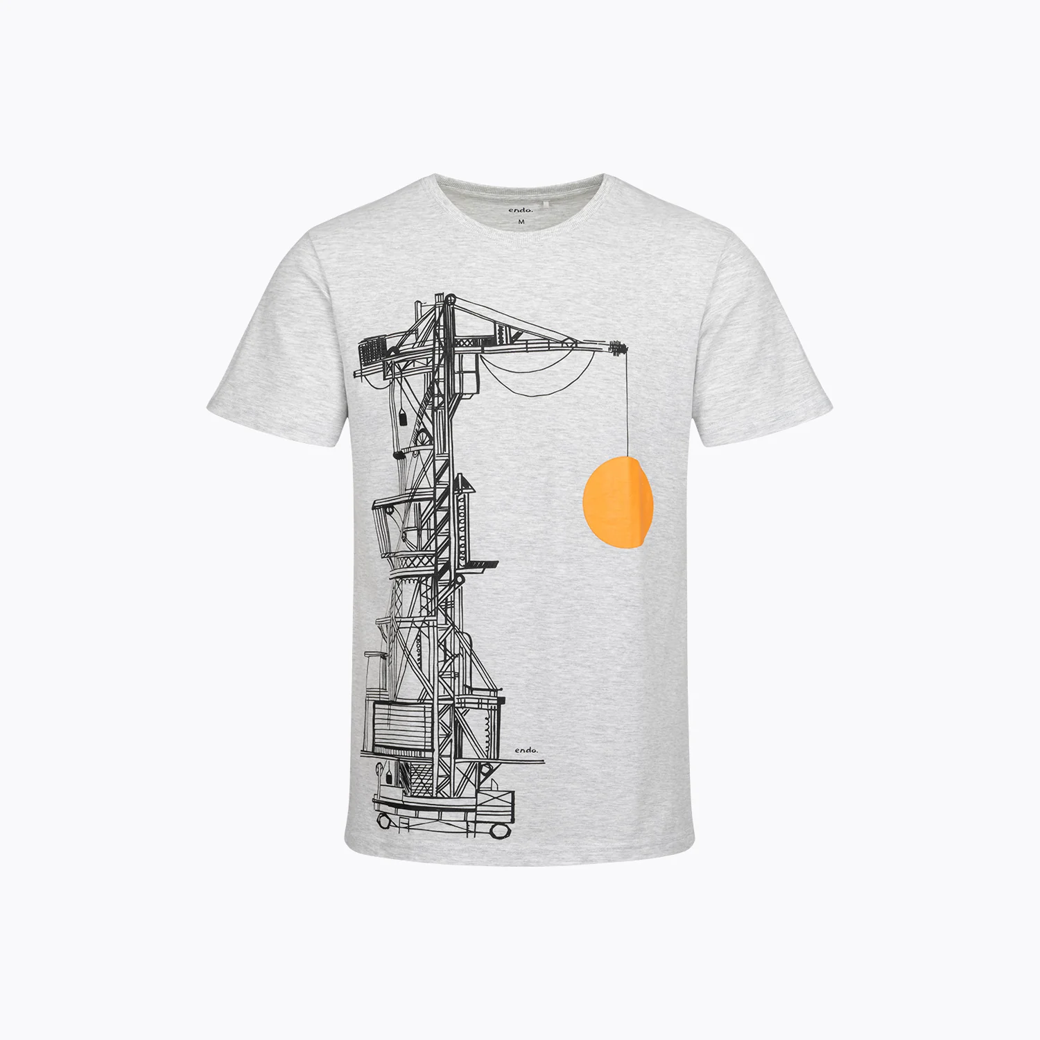 Męski T-shirt jasnoszary "żuraw portowy"