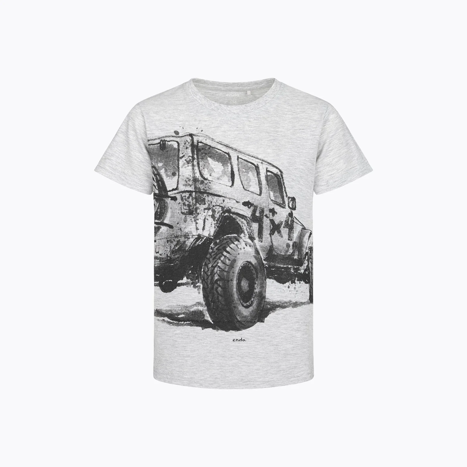 T-shirt z krótkim rękawem dla chłopca 9-13 lat, biały "4x4"