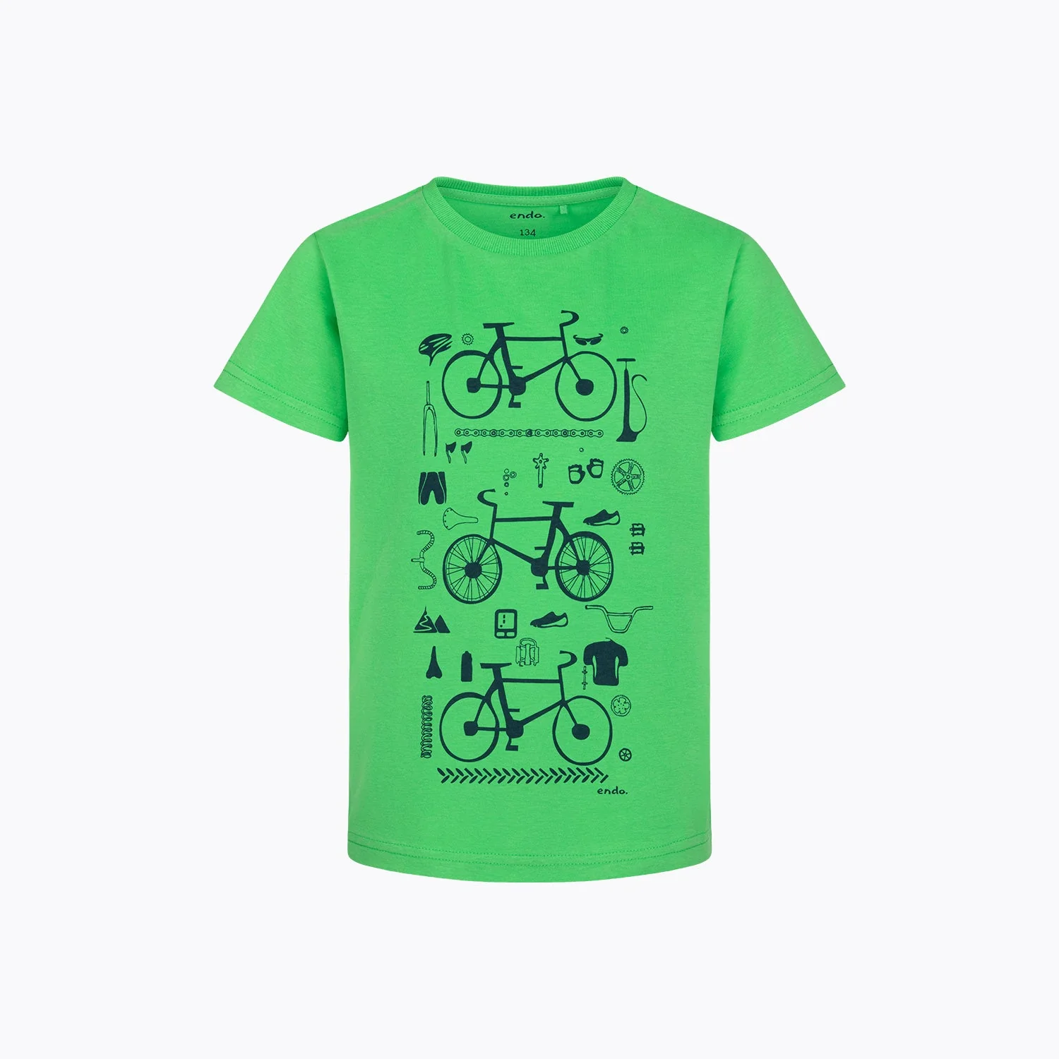 T-shirt z krótkim rękawem dla chłopca 9-13 lat, zielony "rowery"