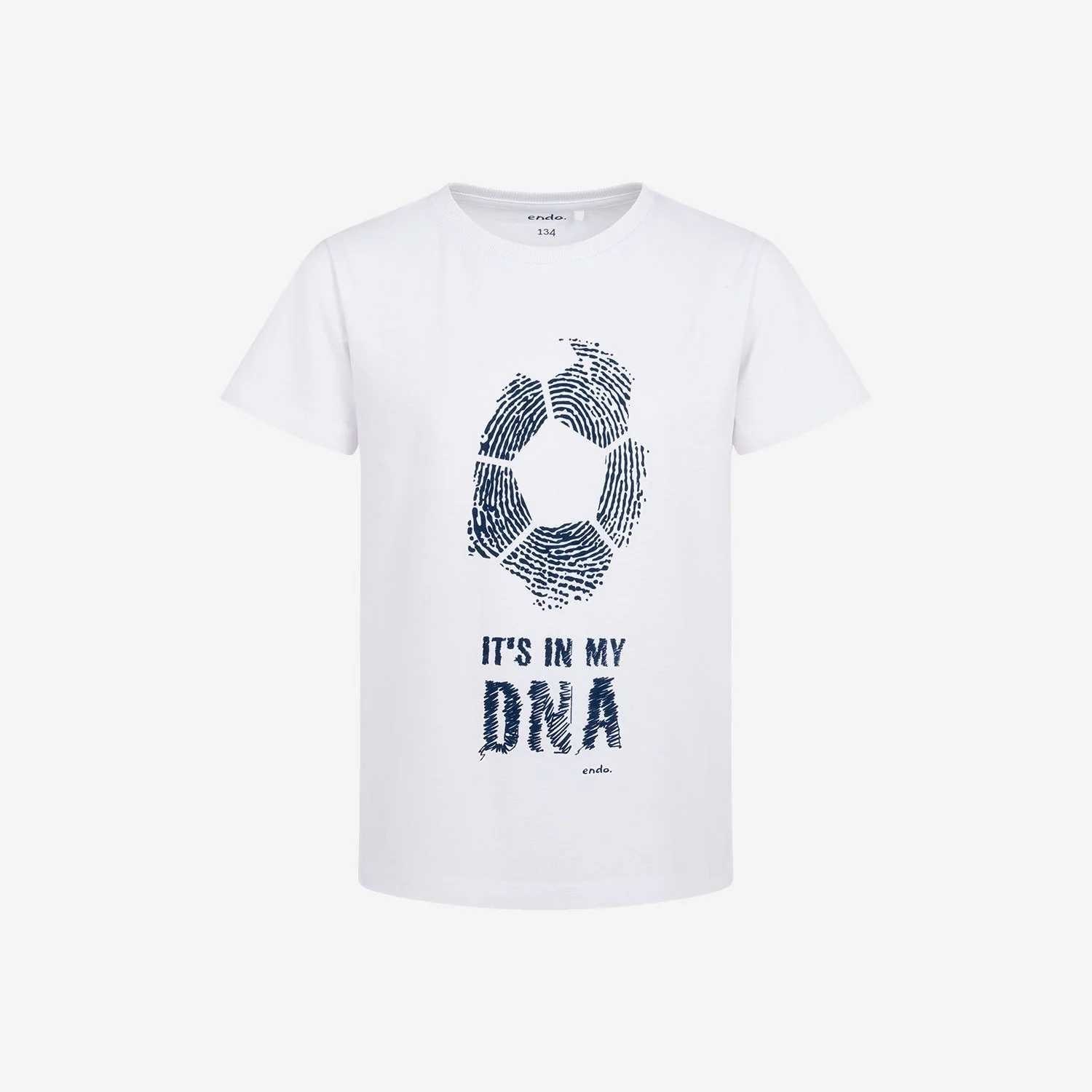 T-shirt z krótkim rękawem dla chłopca, z motywem piłkarskim 9-13 lat, Biały