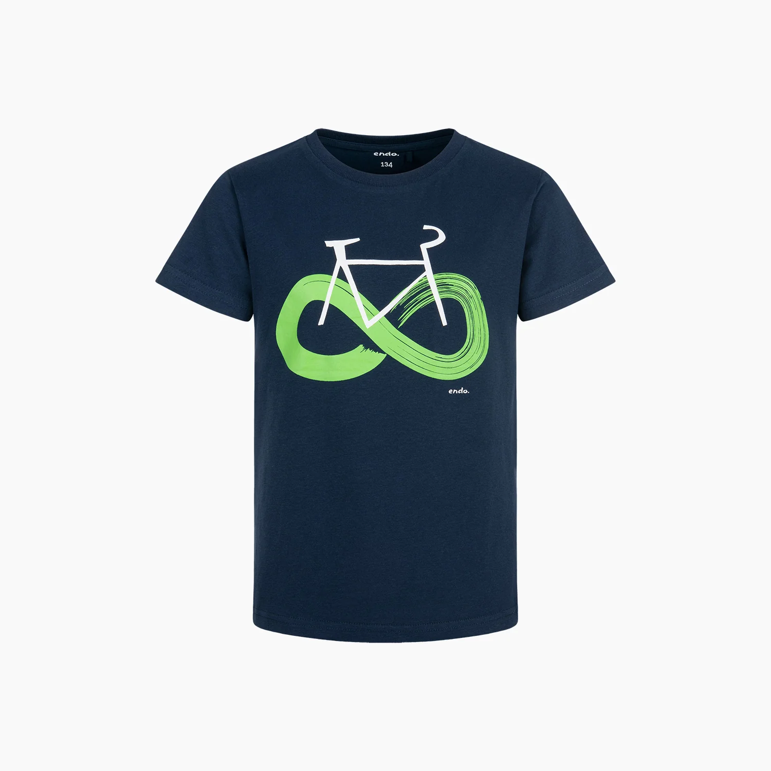 T-shirt z krótkim rękawem dla chłopca, z motywem rowerowym, granatowy 9-13 lat