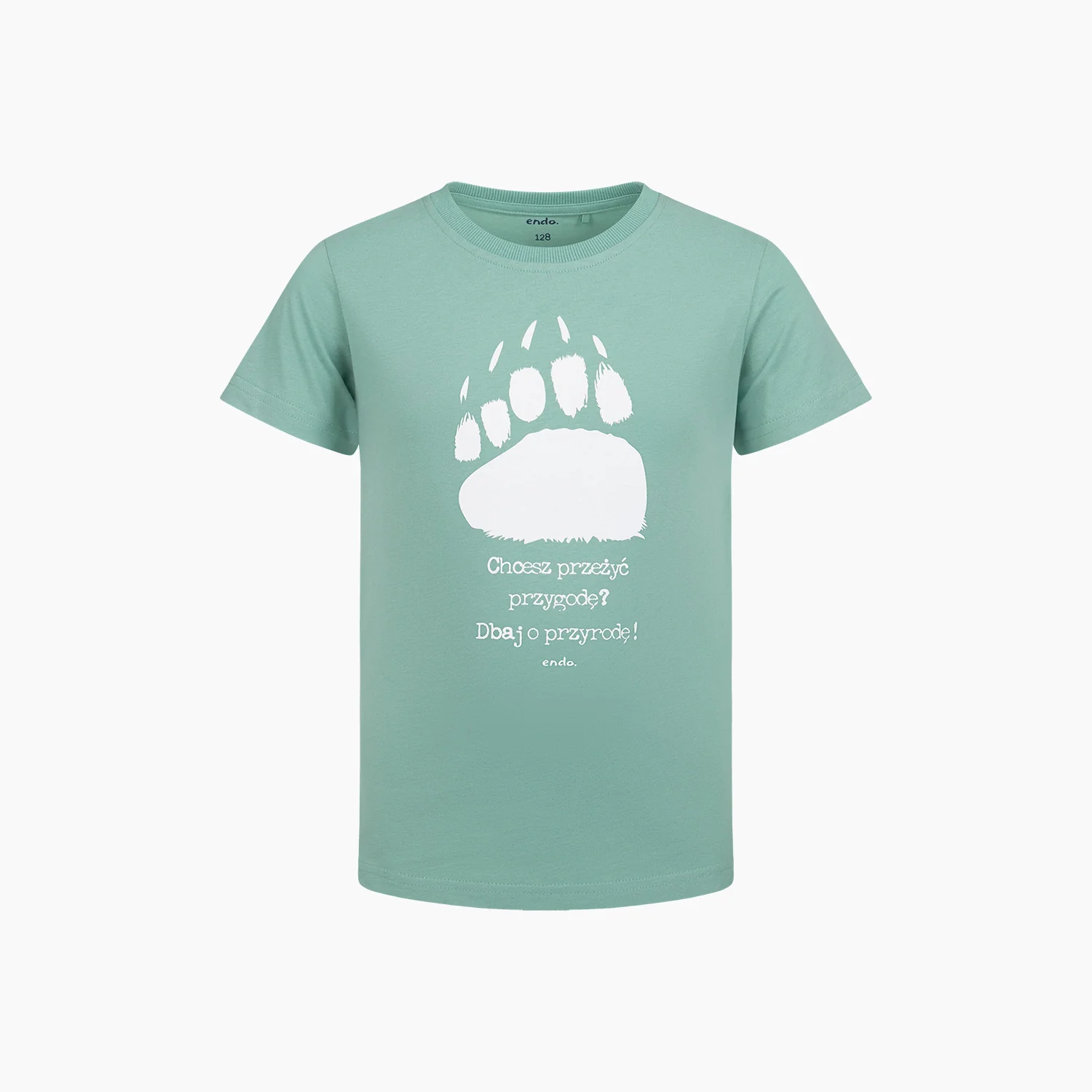 T-shirt z krótkim rękawem dla chłopca, z niedźwiedzią łapą, zielony 3-8 lat